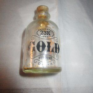 Vintage Gold Rush Souvenir 23k 971 Pure Gold Flakes in Sealed Glass Vial